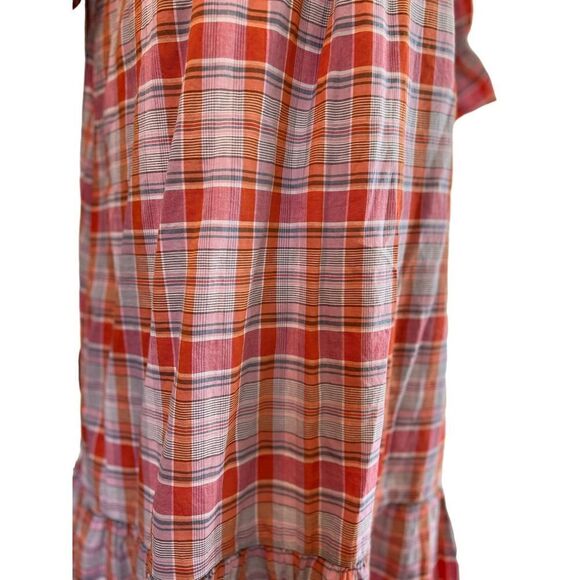 MADEWELL Plaid Ruffle-Sleeve Popover Mini Dress size XXS Style# AO279 - Picture 9 of 12